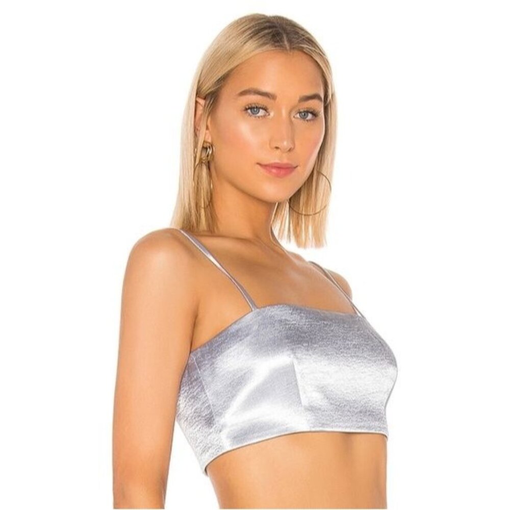 Cinq à Sept Silver Crop Top